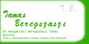 tamas beregszaszi business card